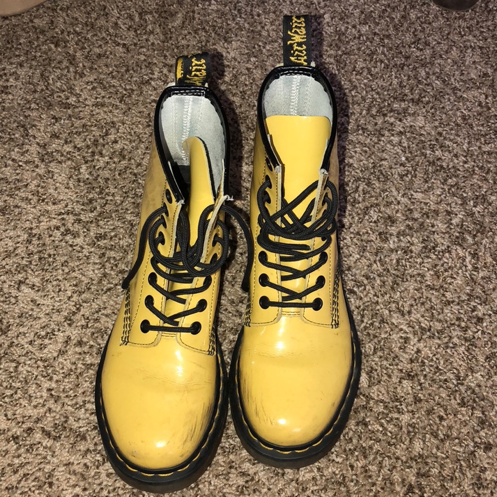 Yellow Lace up Doc Martens